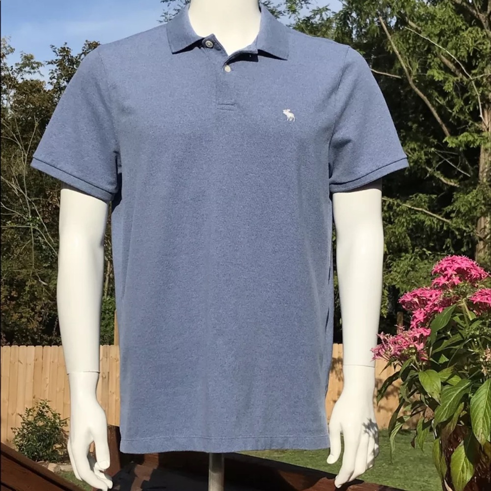 Abercrombie & Fitch Polo Shirt Mens XL Blue cotton blend